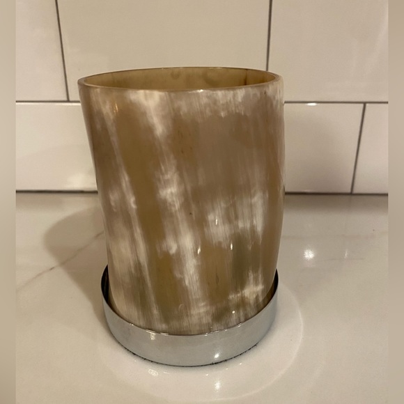 Horn and Chrome Votive Candle Holder. - Picture 3 of 3